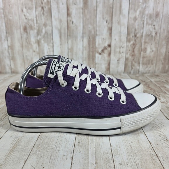 Converse All Star Purple Low Top Sneakers Canvas Lace Up Shoes Womens Size 9 - Picture 1 of 8